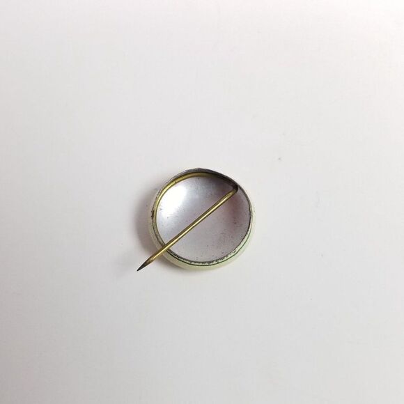 Vintage 1952 Nebraska 4H Club White Green Enamel Lapel Pin Brooch, Estate - Picture 3 of 5